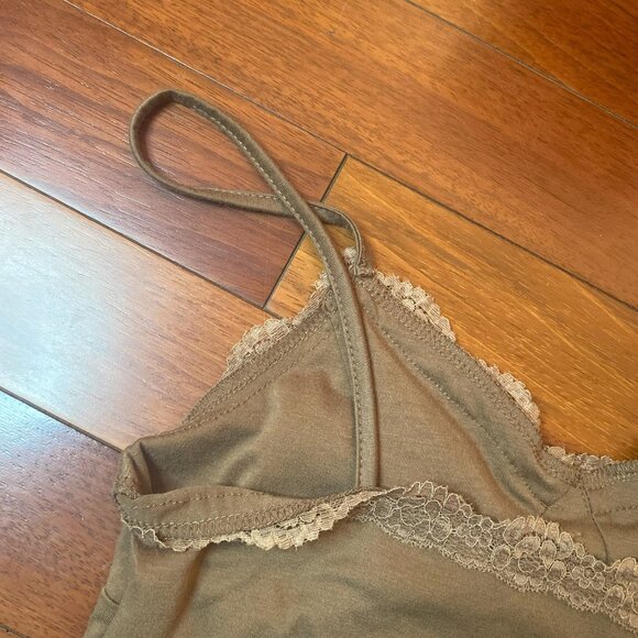 Brown Lace Boho Tank Top Size Medium Cami - Picture 7 of 7